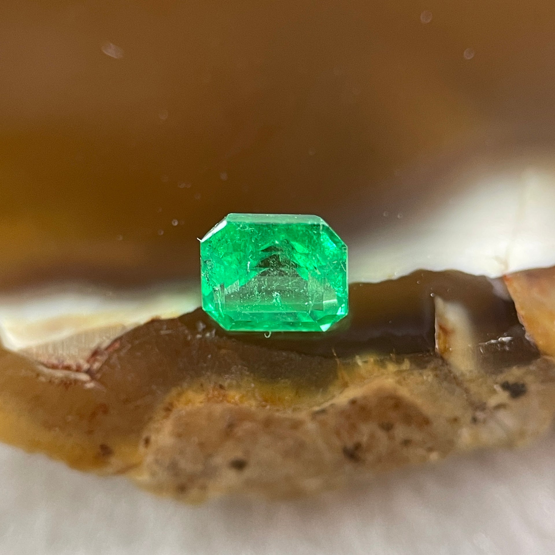 Natural Colombia Green Emerald (Beryl) Cut-Cornered Rectangular step cut 0.51ct 4.8 by 4.5 by 3.3mm - Huangs Jadeite and Jewelry Pte Ltd