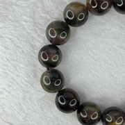 Natural Black Auralite 23 Bracelet 天然黑激光23手链 62.75g 19cm 14.8mm 15 Beads - Huangs Jadeite and Jewelry Pte Ltd