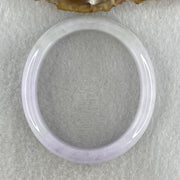Type A Natural Light Lavender Light Green Jadeite Oval Bangle 39.68g Inner Diameter 54.4mm 12.1 by 7.5mm (Slight Internal Lines) - Huangs Jadeite and Jewelry Pte Ltd
