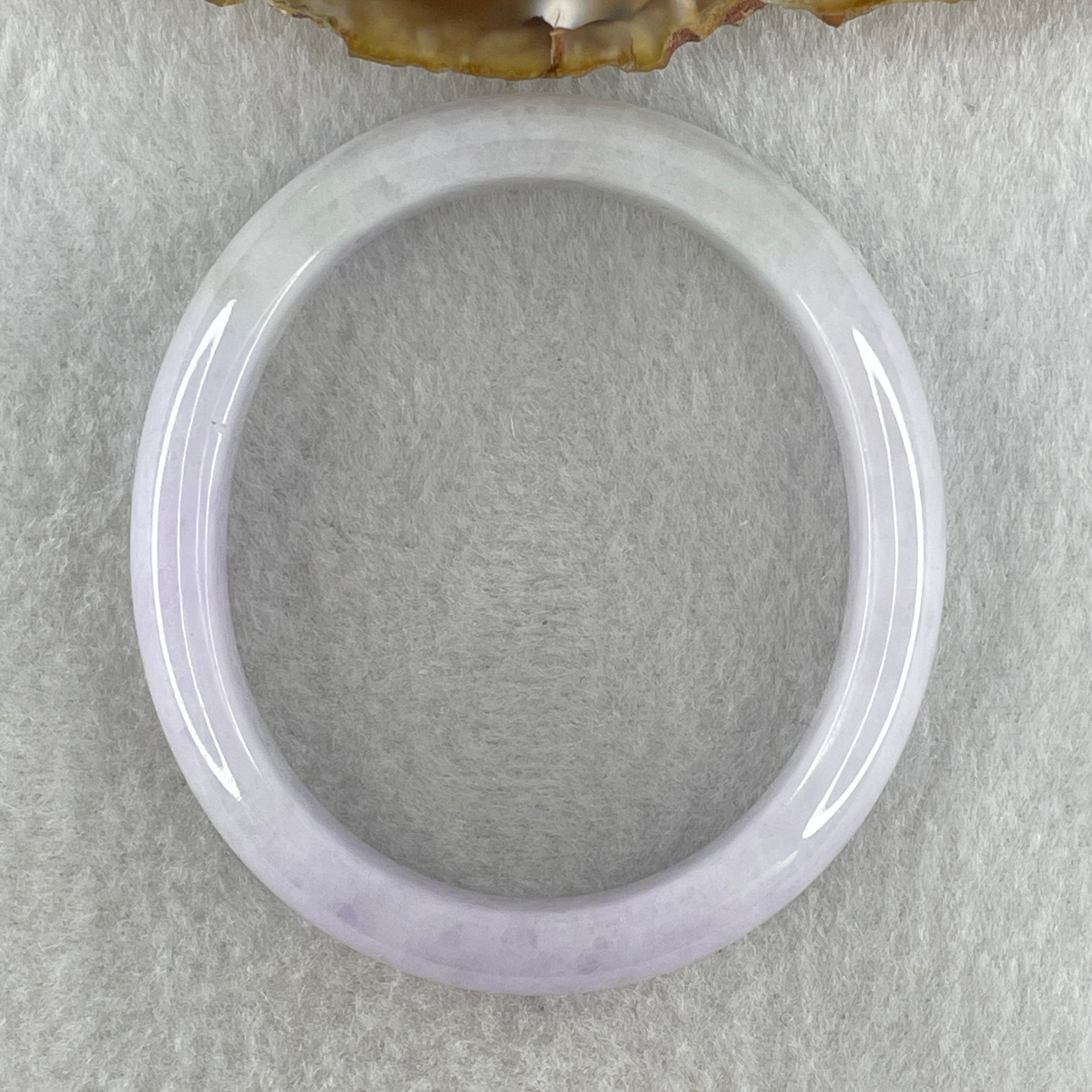 Type A Natural Light Lavender Light Green Jadeite Oval Bangle 39.68g Inner Diameter 54.4mm 12.1 by 7.5mm (Slight Internal Lines) - Huangs Jadeite and Jewelry Pte Ltd