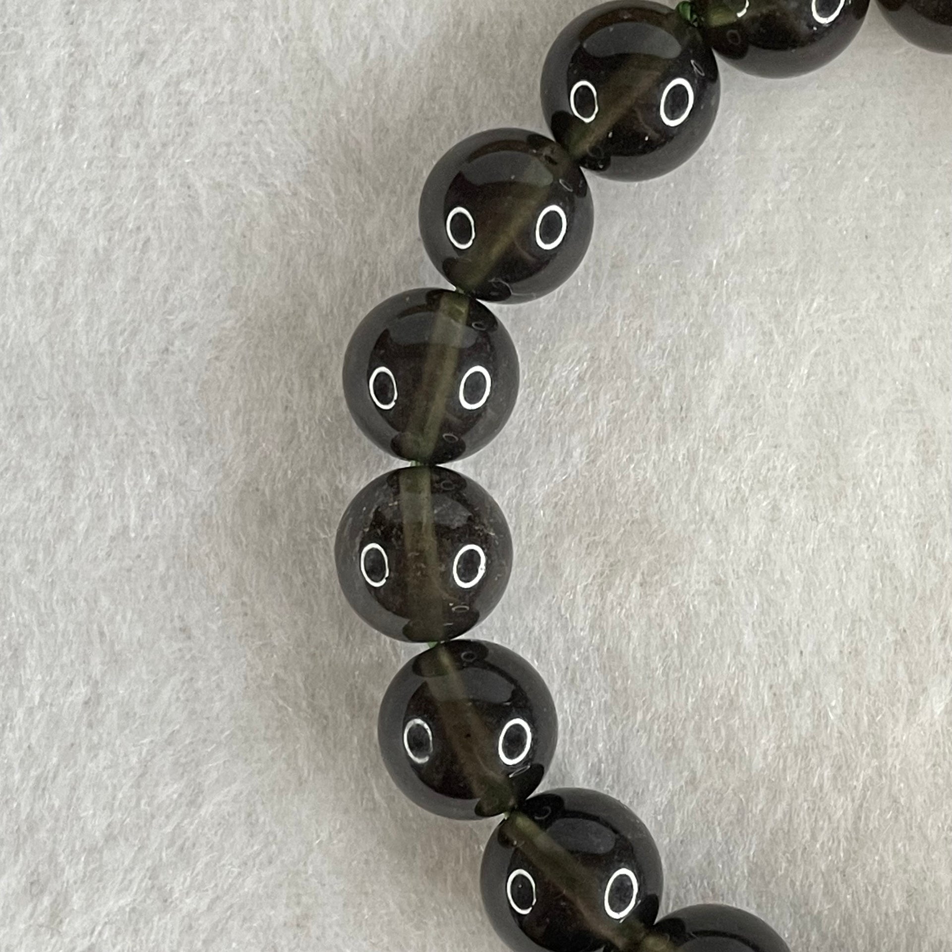 Natural Smoky Quartz Beads Bracelet 24.38g 15.5cm 10.2mm 19 Beads - Huangs Jadeite and Jewelry Pte Ltd