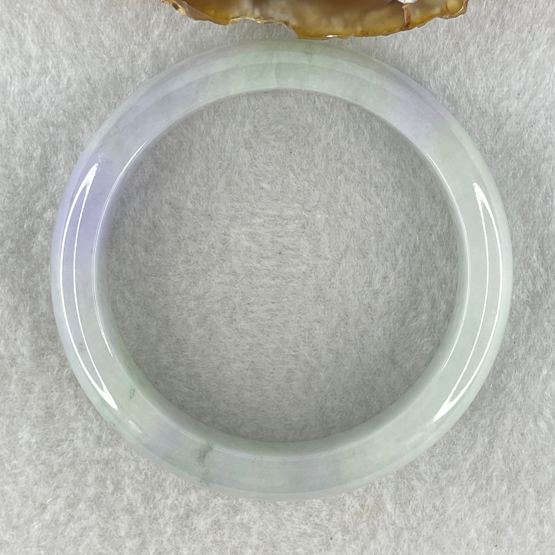 Type A Natural Green with Lavender Jadeite Bangle 44.71g Inner Diameter 50.6mm 12.3 by 7.4mm (Close to Perfect) - Huangs Jadeite and Jewelry Pte Ltd