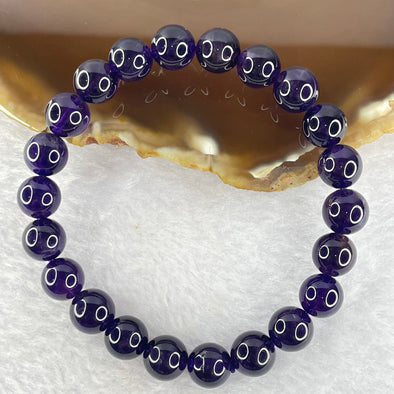 Type A Purple Jadeite Bracelet 22 beads 9.4mm 23.27g - Huangs Jadeite and Jewelry Pte Ltd