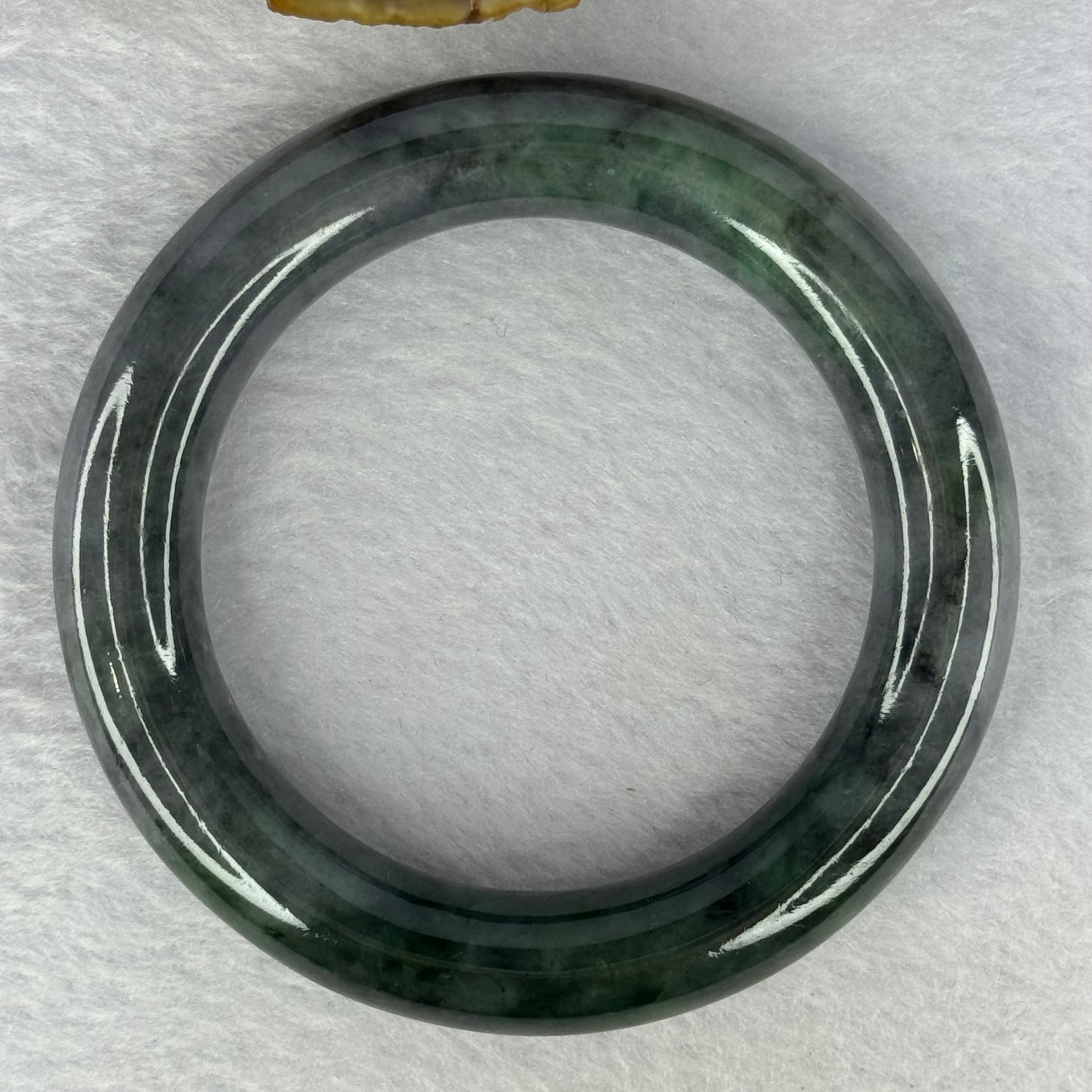 Type A Grey Wuji with Emerald Green Jadeite Bangle Internal Diameter 54.8mm 88.42g 13.5 by 12.0mm (Very Slight Internal Line) - Huangs Jadeite and Jewelry Pte Ltd