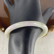 Natural Type A Light Green with Lavender Piao Hua Jadeite Flat Ding Dang Bangle 25.41g Inner Diameter 51.6mm 6.7 by 7.7mm (Slight Internal Line) - Huangs Jadeite and Jewelry Pte Ltd