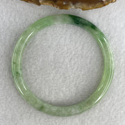Certified Natural Type A Jelly Green with Old Mine Green Patches Jadeite Bangle 25.30g Internal Diameter 58.7mm 6.6 by 7.2mm (Close to Perfect) - Huangs Jadeite and Jewelry Pte Ltd
