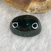 Type A Translucent Black Omphacite Jadeite Round Cabouchon Stone For Setting 1.09g 11.9 by 8.5 by 5.2mm - Huangs Jadeite and Jewelry Pte Ltd