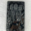 Type A Partial Translucent Black Omphasite Jadeite 3 Deities Pendent A货墨翠西方三圣牌 23.99g 63.5 by 39.3 by 6.6 mm - Huangs Jadeite and Jewelry Pte Ltd