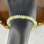 Natural Type A Muti Green with Lavender Yellowish Jadeite Donut Bracelet 12.93g 15cm 6.3mm 42 Beads - Huangs Jadeite and Jewelry Pte Ltd