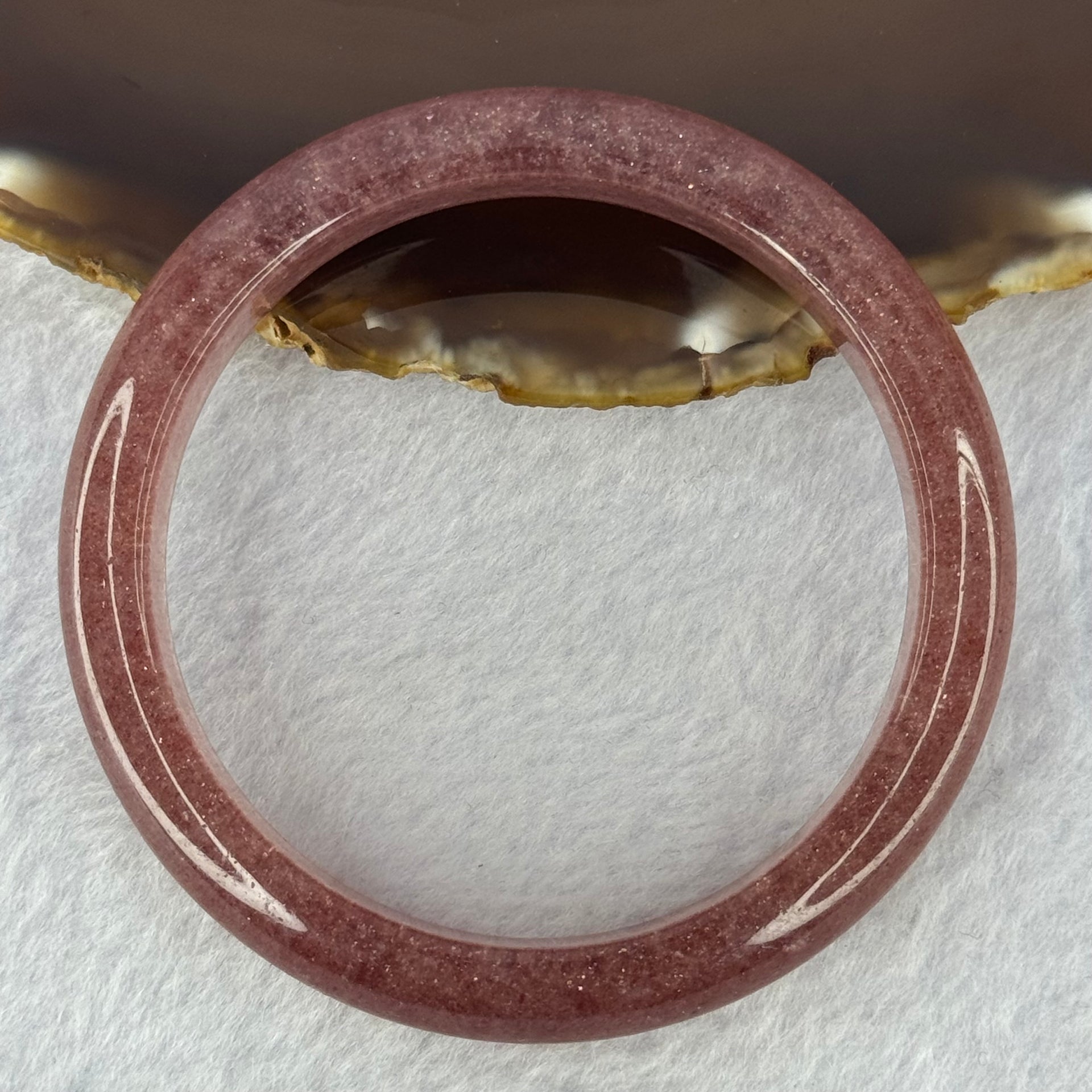 Strawberry Quartz Bangle 草莓水晶手链 41.04g Internal Diameter 58.7mm 12.0 by 8.2mm - Huangs Jadeite and Jewelry Pte Ltd