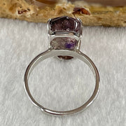 Natural Super 7 in S925 Sliver Ring (Adjustable Size) 3.21g 14.3 by 9.2 by 6.5mm - Huangs Jadeite and Jewelry Pte Ltd