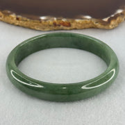 Type A Blueish Green Jadeite Oval Bangle Internal Diameter 58.7mm 38.10g 12.0 by 6.6mm (Very Fine Internal Lines) - Huangs Jadeite and Jewelry Pte Ltd
