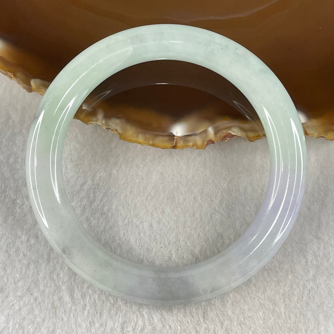 Type A Light Green with Lavender and Blueish Green Floral Piao Hua Jadeite Bangle 46.69g Inner Diameter 55.5mm 9.0 by 10.4mm (Internal Line) - Huangs Jadeite and Jewelry Pte Ltd