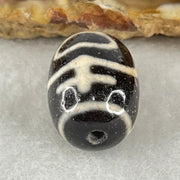 Natural Powerful Tibetan Old Oily Agate Double Nectar Vessel Dzi Bead Heavenly Master (Tian Zhu) 花蜜容器眼天珠 4.75g 17.8 by 13.3mm - Huangs Jadeite and Jewelry Pte Ltd