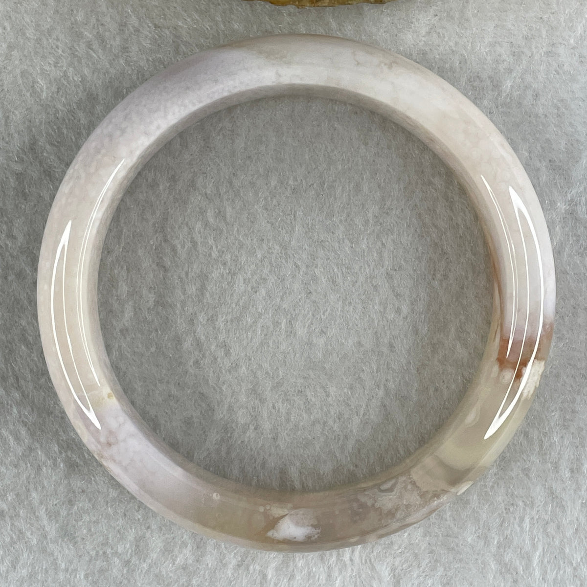Natural Pink with Purple Flower Agate Set Bangle 146.60g Inner Diameter 57.0mm 14.0 by 7.8mm (Perfect) - Huangs Jadeite and Jewelry Pte Ltd