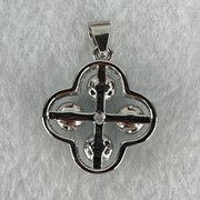 Above Average Grade Rare Natural Blue Dumortierite Rutilated Quartz in S925 Four Leaf Clover Pendant 2.32g 4.0mm 4pcs - Huangs Jadeite and Jewelry Pte Ltd