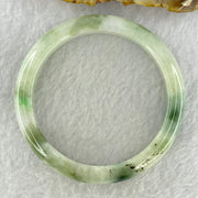 Type A Light Green with Moss Green Piao Hua Jadeite Bangle Internal Diameter 55.6mm 41.97g 10.4 by 7.6mm ( Very Slight External Rough + Internal Lines) - Huangs Jadeite and Jewelry Pte Ltd