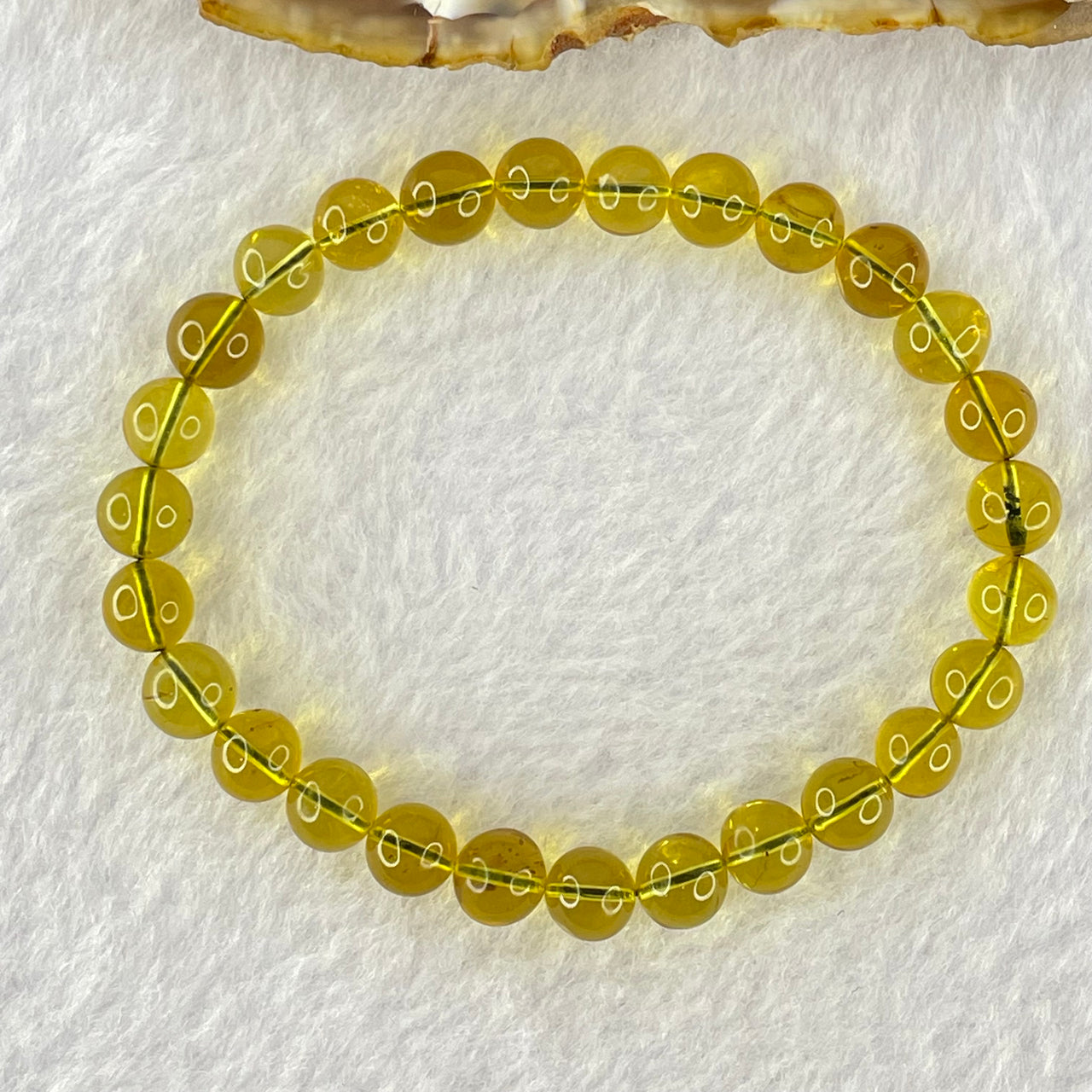 Natural Purple Honey Amber Beads Bracelet 天然紫蜜琥珀手链 3.33g 7.1mm 27 Beads - Huangs Jadeite and Jewelry Pte Ltd