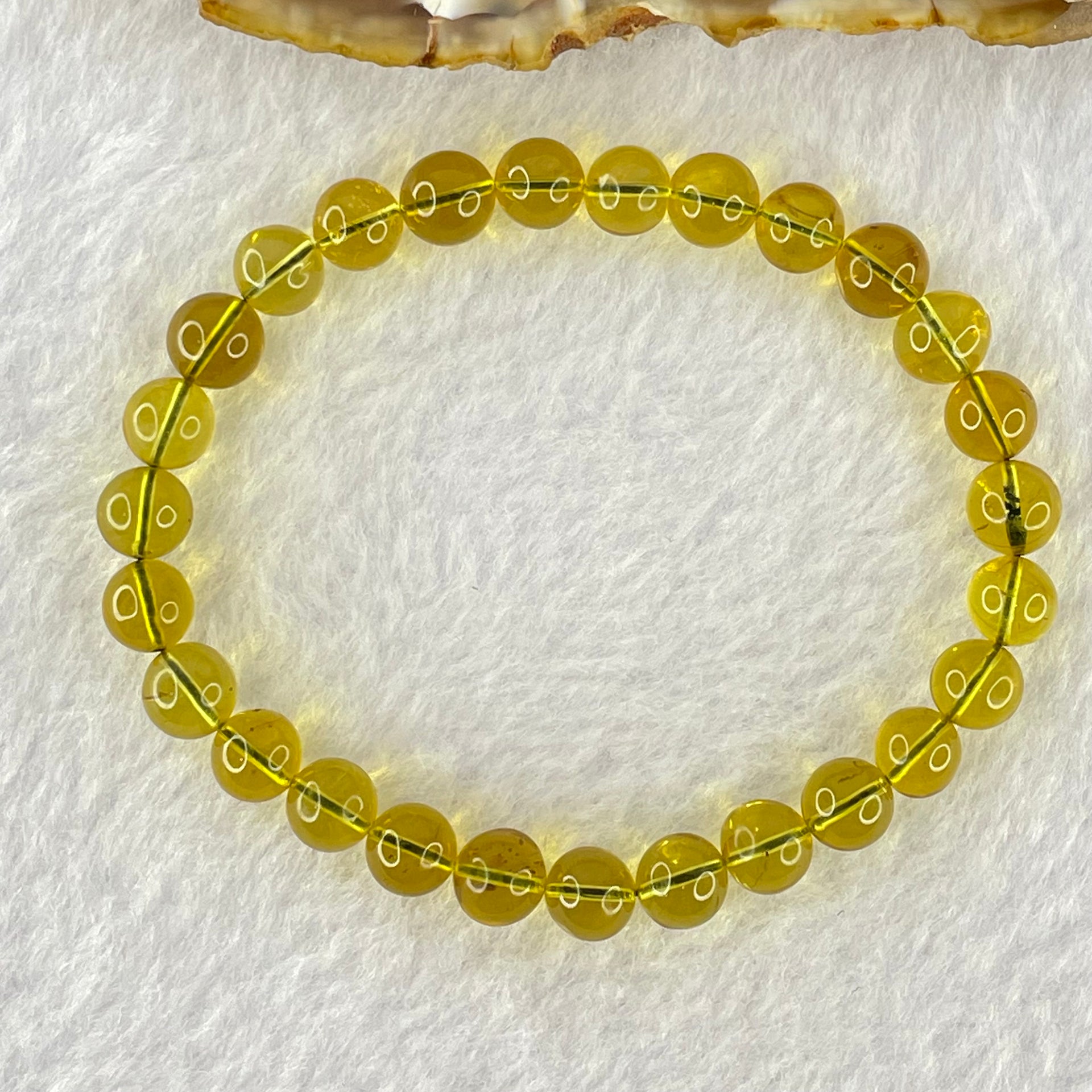 Natural Purple Honey Amber Beads Bracelet 天然紫蜜琥珀手链 3.33g 7.1mm 27 Beads - Huangs Jadeite and Jewelry Pte Ltd
