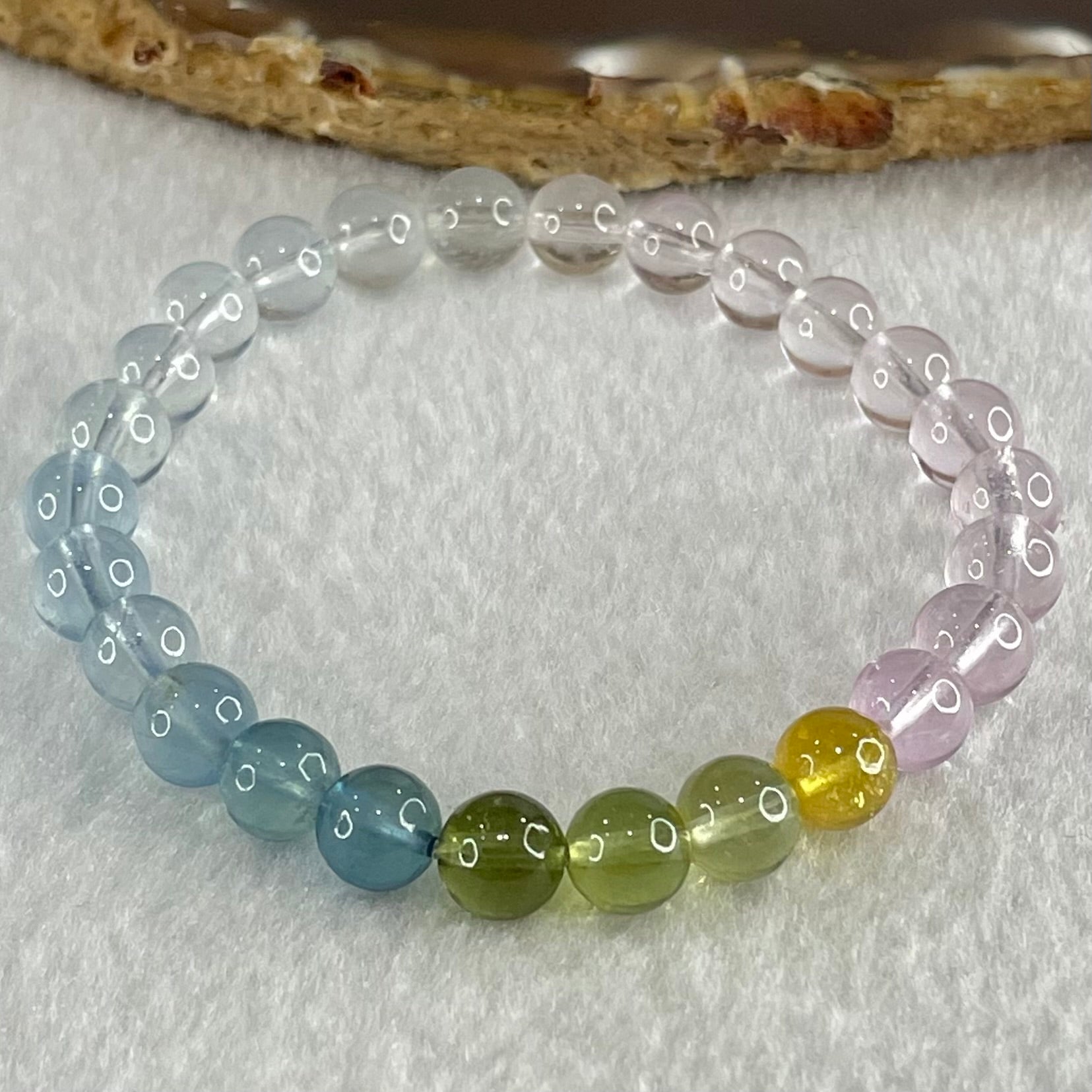 Very Very High Grade Transparent Natural Morganite Beryl Beads Bracelet 13.01g 15cm 7.4mm 26 Beads - Huangs Jadeite and Jewelry Pte Ltd