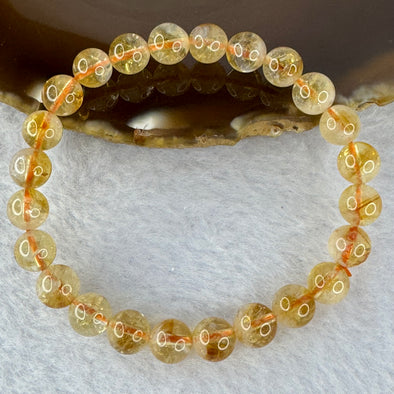 Natural Mountain Yellow Pyramid citrine bracelet 金字塔黄水晶手牌 15.13g 15cm 7.7mm 24 Beads - Huangs Jadeite and Jewelry Pte Ltd