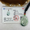 Type A Light Green and Blueish Green Piao Hua Jadeite Celestial Benefactor Pendant 15.33g 40.7 by 29.3 by 5.9mm - Huangs Jadeite and Jewelry Pte Ltd