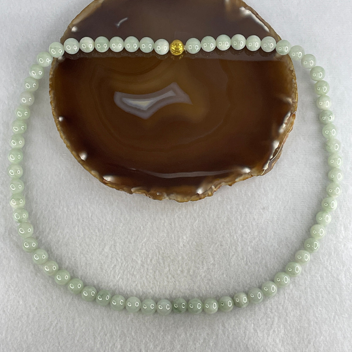 Natural Type A Green Jadeite Beads Necklace | (105.49g | 60cm | 10.0mm  | 64 Beads | Heart Chakra Radiance, Steady Wealth "Zheng Cai" Anchor & Feng Shui Prosperity Catalyst)