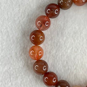 Natural Red Agate Beads Bracelet 27.64g 15.5cm 10.4mm 19 Beads - Huangs Jadeite and Jewelry Pte Ltd