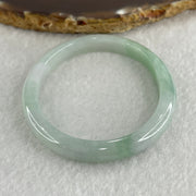 Certified Type A Light Green with Green Patches Jadeite Oval Bangle Internal Diameter 54.3mm 20.69g 7.5 by 6.4mm ( Very Slight Internal Lines ) - Huangs Jadeite and Jewelry Pte Ltd