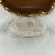 Natural White with Light Wuji Agate with Crystal 3 Legged Toast Display 318.2g 116.0 by 45.0 by 62.0mm - Huangs Jadeite and Jewelry Pte Ltd