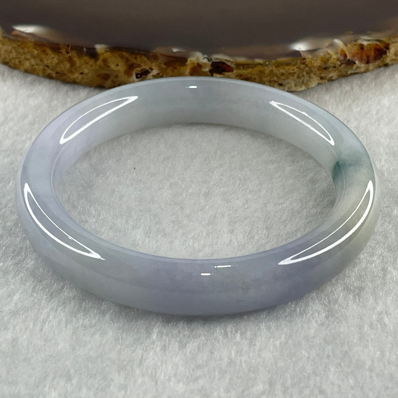 Type A Light to Faint Lavender with Dark Green Piao Hua Jadeite Bangle Internal Diameter 50.9mm 40.08g 9.9 by 8.6mm (Very Slight Internal Lines ) - Huangs Jadeite and Jewelry Pte Ltd
