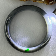 Type A Wuji Grey Black with Imperial Green Patch Jadeite Bangle Internal Diameter 57.0mm 66.25g 14.4 by 8.7mm (Internal Lines) - Huangs Jadeite and Jewelry Pte Ltd