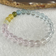 Very Very High Grade Transparent Natural Morganite Beryl Beads Bracelet 13.70g 16cm 7.2mm 27 Beads - Huangs Jadeite and Jewelry Pte Ltd