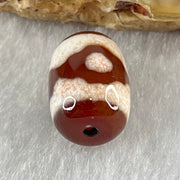 Natural Powerful Tibetan Old Oily Agate 3 Eyes Dzi Bead Heavenly Master (Tian Zhu) 三眼天诛 2.41g 14.5 by 10.1mm - Huangs Jadeite and Jewelry Pte Ltd