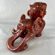 Antique Natural Red Jasper Pixiu Pair Display Total Weight 3,589.0g each about 190.0 by 76.4 by 142.5mm - Huangs Jadeite and Jewelry Pte Ltd