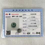 Type A Dark Wuji Grey Jadeite Ping An Kou Charm/Pendant 2.02g 13.0 by 5.8mm - Huangs Jadeite and Jewelry Pte Ltd
