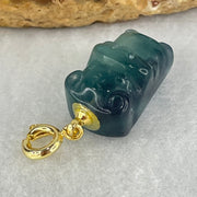 Natural Purple and Green Fluorite Ox Charm Pendant 4.00g 17.3 by 10.8 by 9.8mm - Huangs Jadeite and Jewelry Pte Ltd