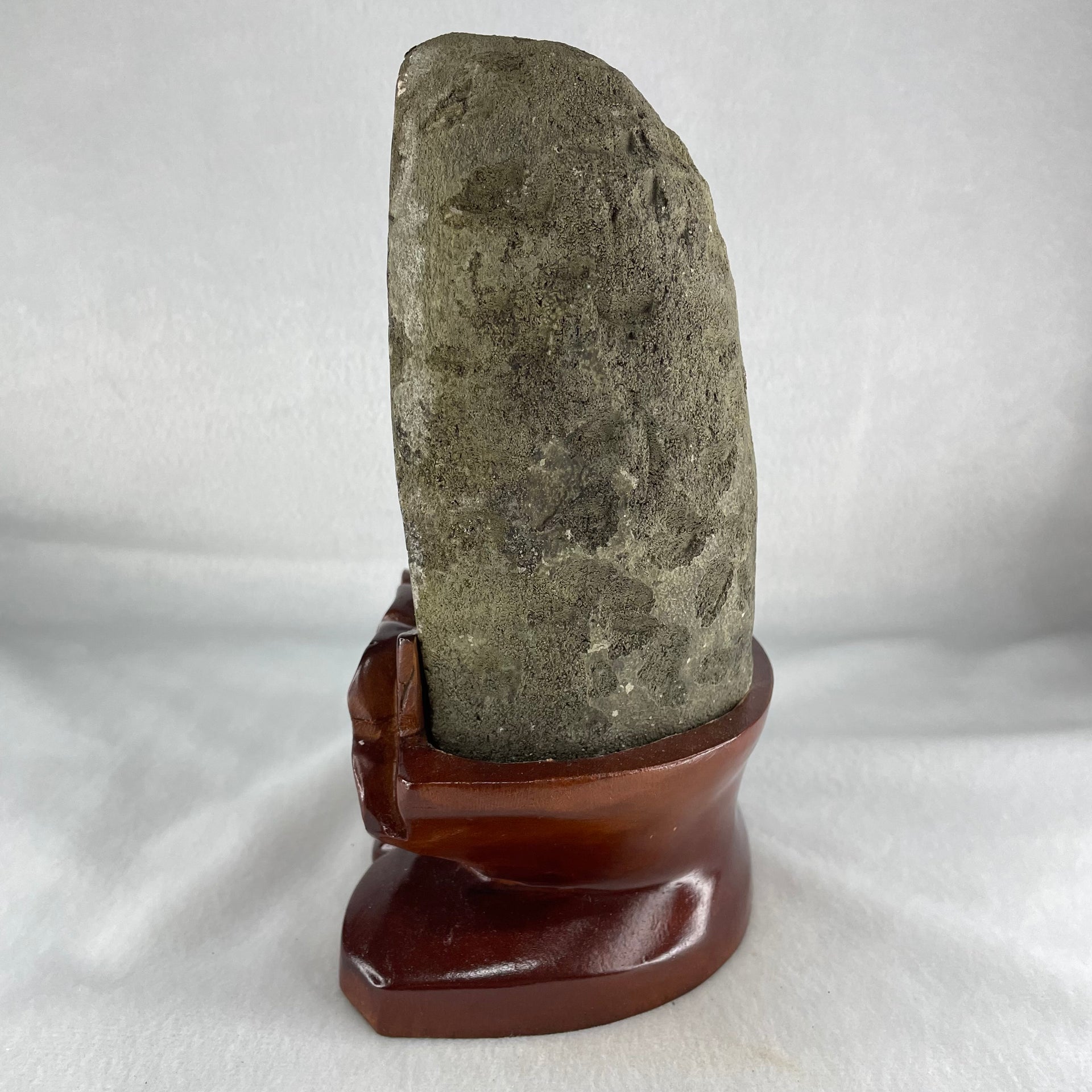 Natural Amethyst Cave with Wooden Stand 1,451.2g 116.4 by 93.7 by 190.0mm - Huangs Jadeite and Jewelry Pte Ltd