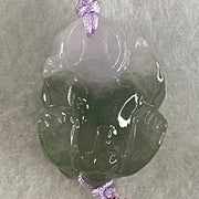 Type A Blueish Green with Lavender Jadeite Male Pixiu String Bracelet 10.74g 14cm 23.0 by 17.6 by 12.8mm - Huangs Jadeite and Jewelry Pte Ltd