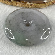 Type A Lavender with Wuji Grey and Green Dots Jadeite Ping An Kou Donut Pendant 76.70g 55.2 by 12.6mm - Huangs Jadeite and Jewelry Pte Ltd