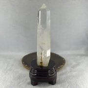 Natural Clear Quartz Tower with Wooden Stand 450.7g 80.1 by 75.9 by 210.0mm - Huangs Jadeite and Jewelry Pte Ltd