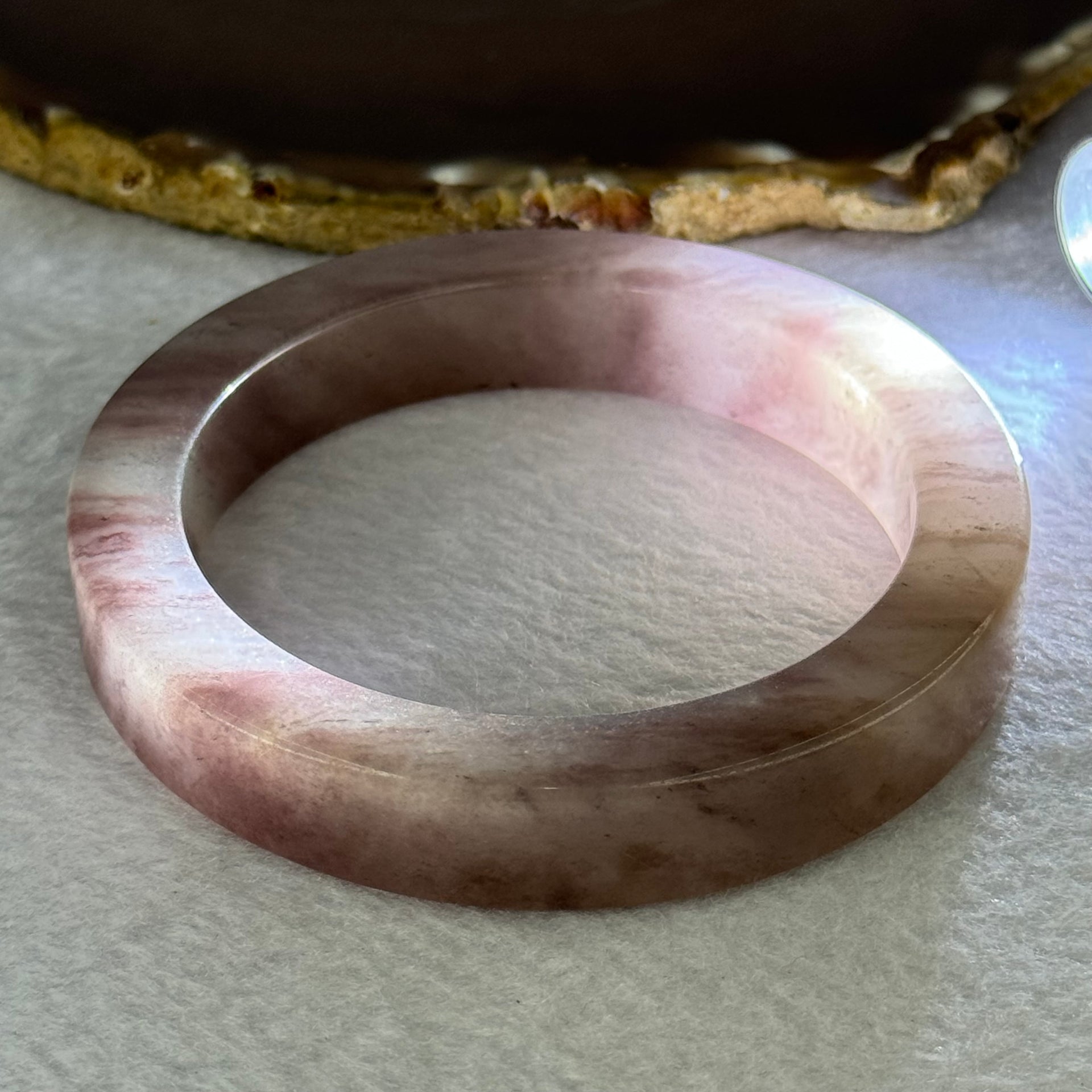 Transparent Purple Quartzite Jade Bangle 天山玉手镯 Internal Diameter 63.9mm 81.99g 13.6 by 11.0mm - Huangs Jadeite and Jewelry Pte Ltd