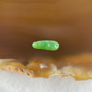 Type A Old Mine Full Green Jadeite Peapod Charm Stone For Setting 0.15g 10.3 by 4.0 by 2.0mm - Huangs Jadeite and Jewelry Pte Ltd