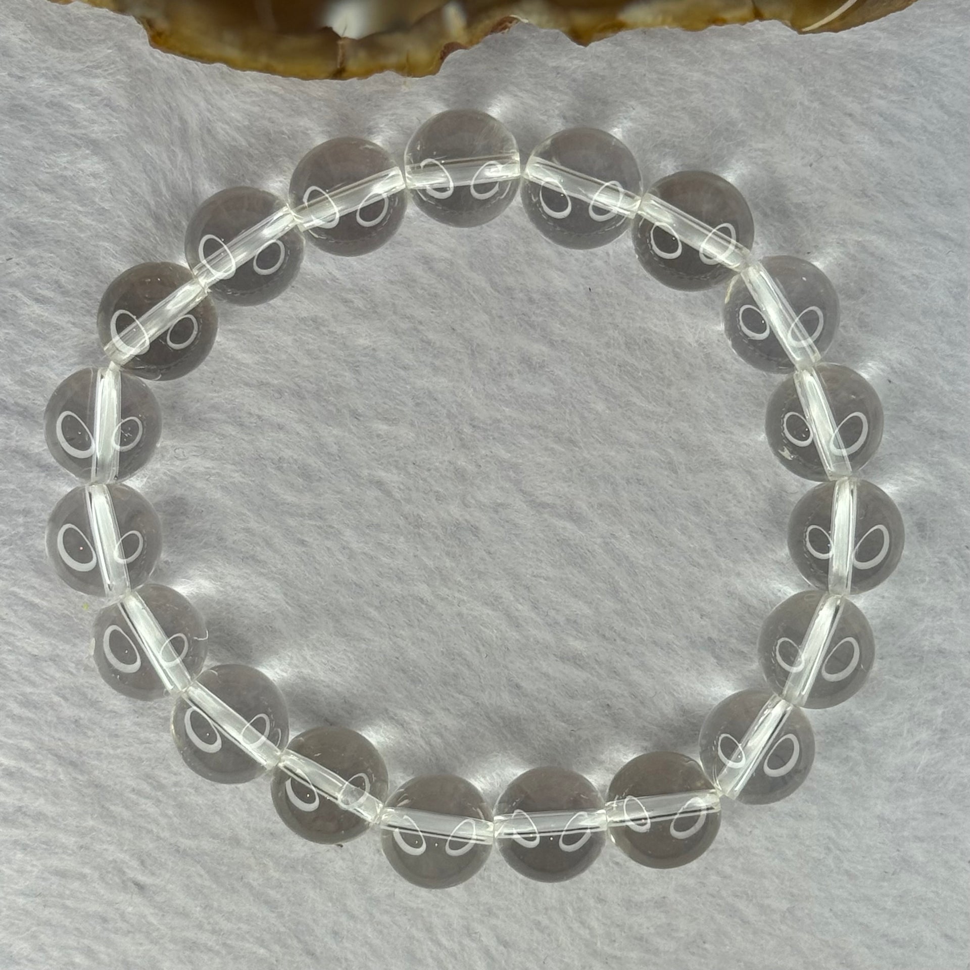 Natural Clear Quartz Bracelet 天然白水晶手链 30.91g 17cm 10.6mm 19 Beads - Huangs Jadeite and Jewelry Pte Ltd