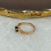 Natural Blue Sapphire in 925 Sliver Rose Gold Color Ring (Adjustable Size) 1.71g 6.2 by 5.1 by 3.8mm - Huangs Jadeite and Jewelry Pte Ltd