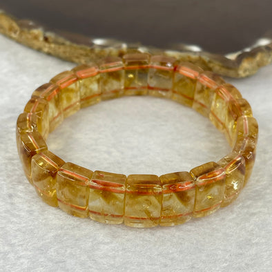 Natural Mountain Yellow Pyramid citrine bracelet 金字塔黄水晶手牌 35.63g 16.5mm 13.3 by 8.9mm by 6.4mm 22 pcs - Huangs Jadeite and Jewelry Pte Ltd