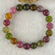 Good Grade Natural Tourmaline Crystal Bracelet 电气石 27.84g 15.5cm 9.8mm 19 Beads - Huangs Jadeite and Jewelry Pte Ltd