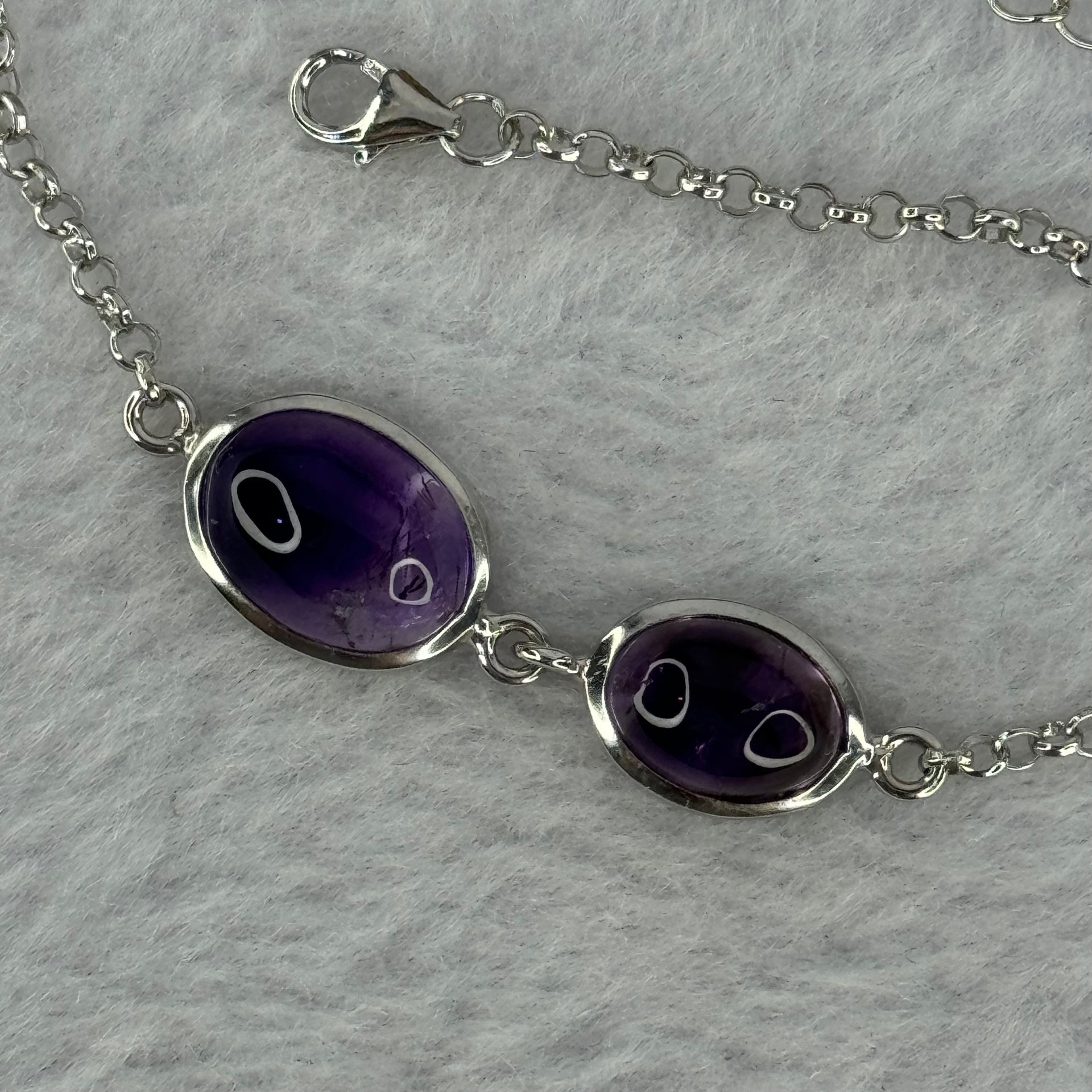 Above Average Natural Super 7 in S925 Sliver Bracelet 3.49g 11.0 by 8.2 by 5.2mm - Huangs Jadeite and Jewelry Pte Ltd