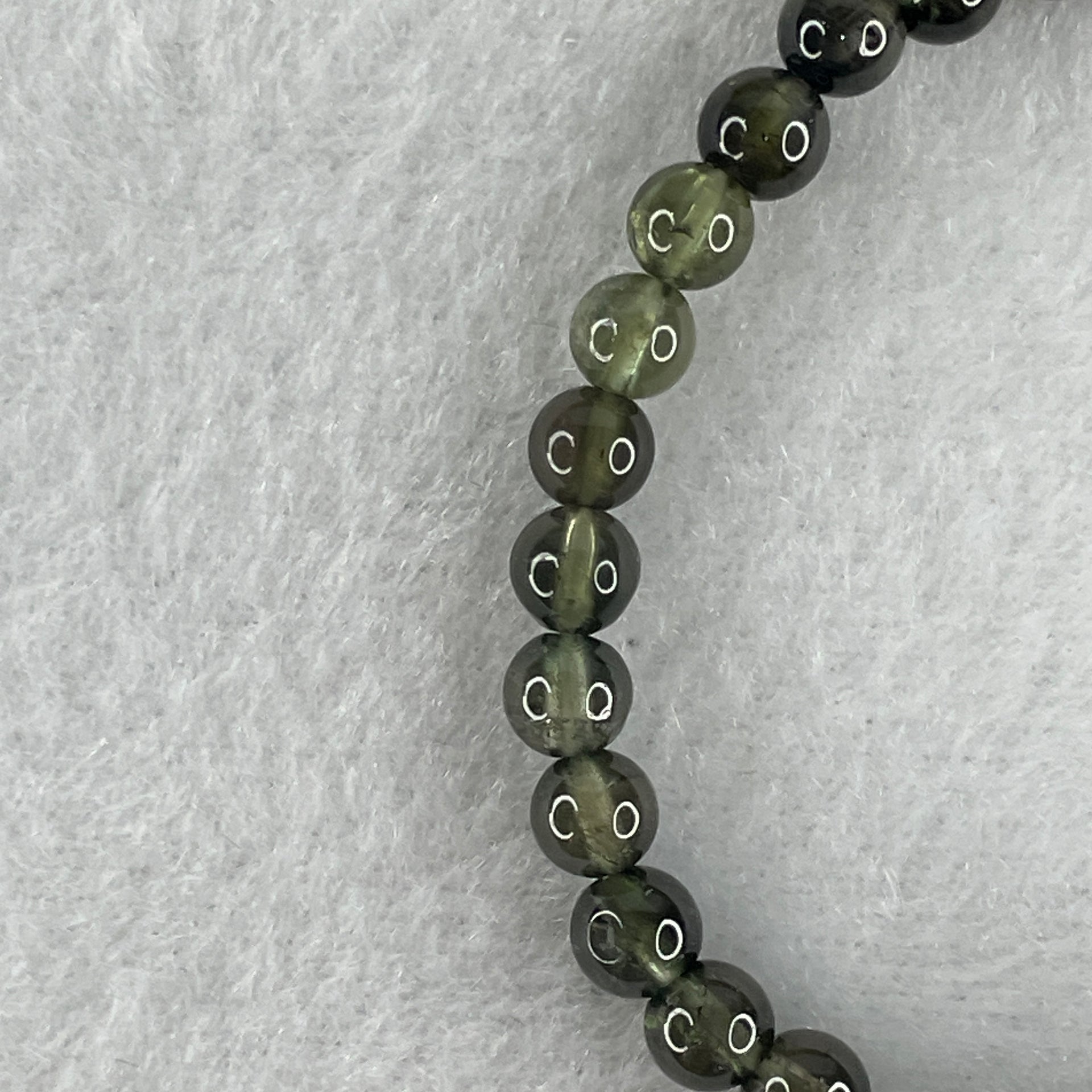 Very Good Grade Natural Green Tourmaline Crystal Bracelet 6.95g 13.5cm 5.2mm 34Beads - Huangs Jadeite and Jewelry Pte Ltd