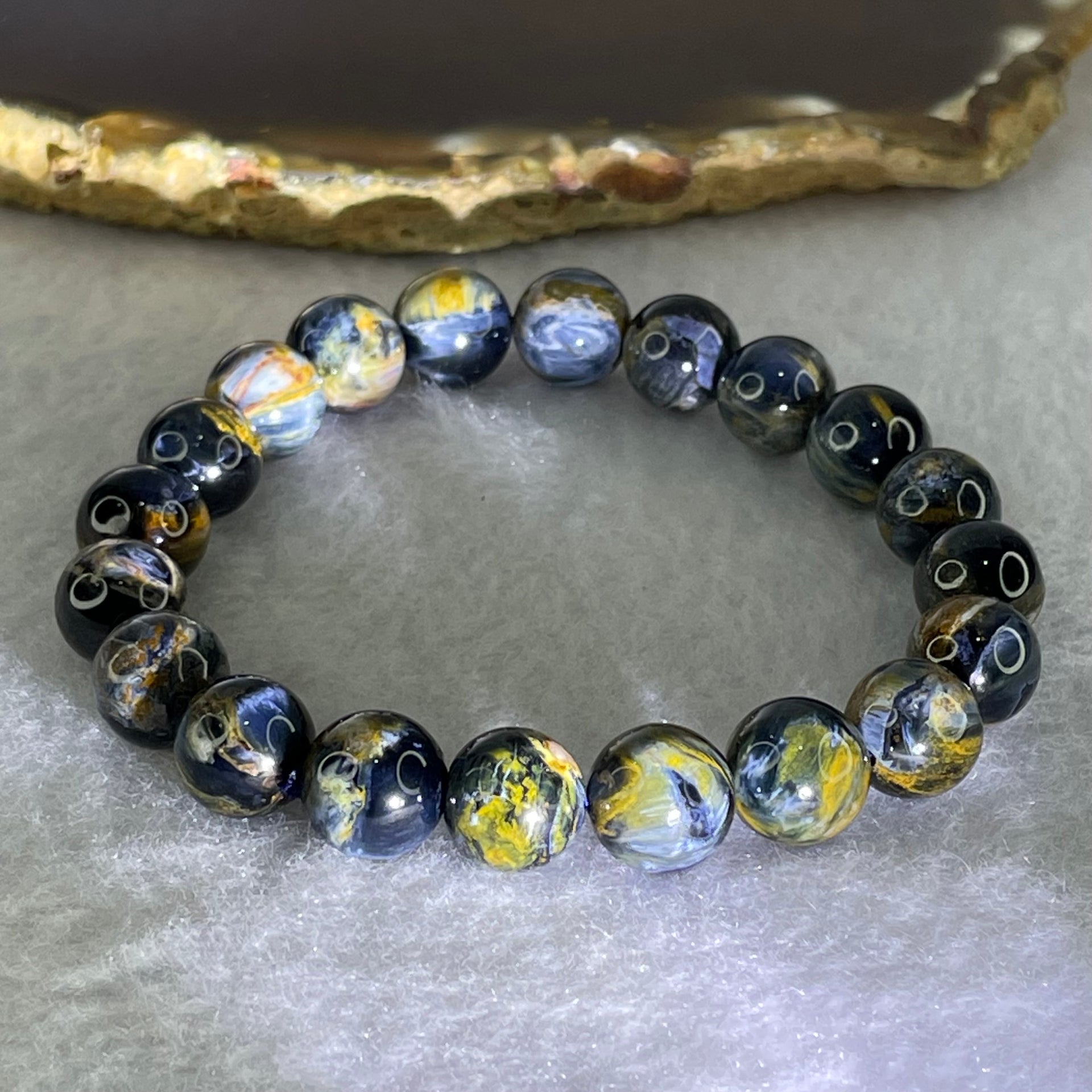 Good Grade Natural Petersite Beads Bracelet 23.85g 16cm 9.8mm 20 Beads - Huangs Jadeite and Jewelry Pte Ltd